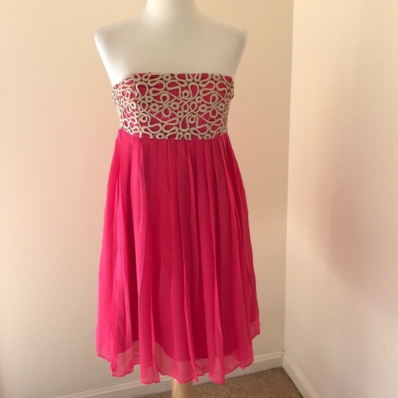 LILLY PULITZER Size 6 pink jillie strapless dress